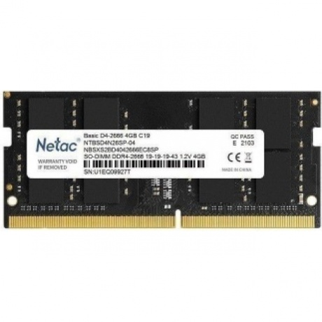 Память оперативная DDR4 Netac 4Gb 2666Mhz (NTBSD4N26SP-04)
Память оперативная DDR4 Netac 4Gb 2666Mhz (NTBSD4N26SP-04)