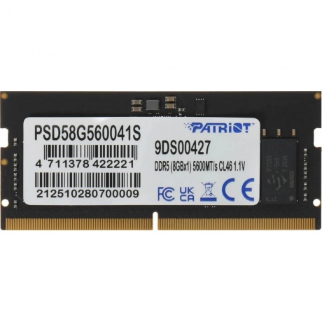 Оперативная память Patriot Signature Line SO-DIMM DDR 5 DIMM 8Gb 5600Mhz (PSD58G560041S)
Оперативная память Patriot Signature Line SO-DIMM DDR 5 DIMM 8Gb 5600Mhz (PSD58G560041S)