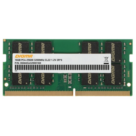 Оперативная память DDR4 Digma 16Gb 3200MHz SO-DIMM (DGMAS43200016D)
Оперативная память DDR4 Digma 16Gb 3200MHz SO-DIMM (DGMAS43200016D)