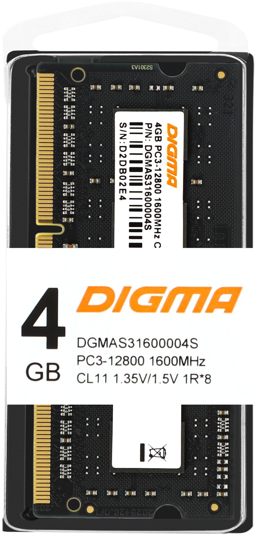 Оперативная память DDR3L Digma 4Gb 1600MHz SO-DIMM (DGMAS31600004S)
Оперативная память DDR3L Digma 4Gb 1600MHz SO-DIMM (DGMAS31600004S)