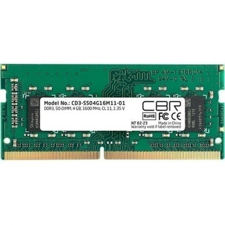 Оперативная память CBR DDR3 SODIMM 4GB 1600MHz (CD3-SS04G16M11-01)
Оперативная память CBR DDR3 SODIMM 4GB 1600MHz (CD3-SS04G16M11-01)