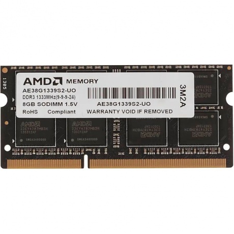 Память оперативная AMD Radeon 8GB DDR3 1333 SO-DIMM Black (R338G1339S2S-UO)
Память оперативная AMD Radeon 8GB DDR3 1333 SO-DIMM Black (R338G1339S2S-UO)