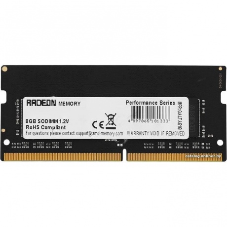 Память оперативная AMD Radeon 4GB DDR4 3200 SO DIMM R9 Gamers Series Black (R944G3206S1S-U)
Память оперативная AMD Radeon 4GB DDR4 3200 SO DIMM R9 Gamers Series Black (R944G3206S1S-U)