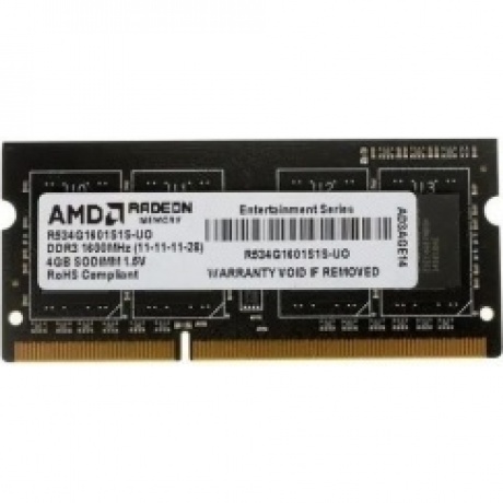 Память SO-DIM DDR3 AMD 4Gb 1600MHz (R534G1601S1S-UO)
Память SO-DIM DDR3 AMD 4Gb 1600MHz (R534G1601S1S-UO)