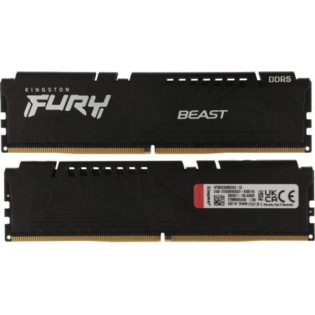 Модуль памяти 32Gb DDR5 (2x16Gb) UDIMM Kingston <PC5-48000, 6000MHz, CL36> FURY Beast Black EXPO, KF560C36BBE2K2-32
Модуль памяти 32Gb DDR5 (2x16Gb) UDIMM Kingston <PC5-48000, 6000MHz, CL36> FURY Beast Black EXPO, KF560C36BBE2K2-32