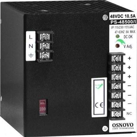 Блок питания Osnovo PS-48500/I
Блок питания Osnovo PS-48500/I