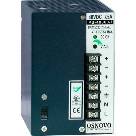 Блок питания AC/DC Osnovo PS-48360/I
Блок питания AC/DC Osnovo PS-48360/I
