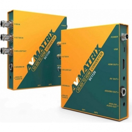 Конвертер AVMATRIX SC1120 3G-SDI в HDMI/AV с масштабированием
Конвертер AVMATRIX SC1120 3G-SDI в HDMI/AV с масштабированием