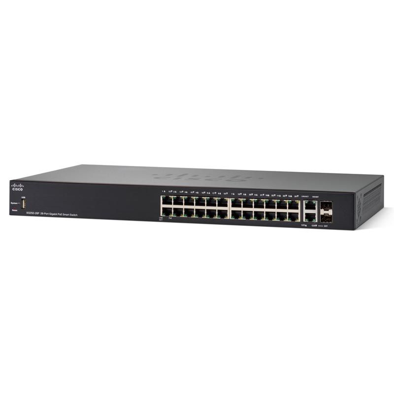 Коммутатор Cisco SG250-26P-K9-EU
Коммутатор Cisco SG250-26P-K9-EU