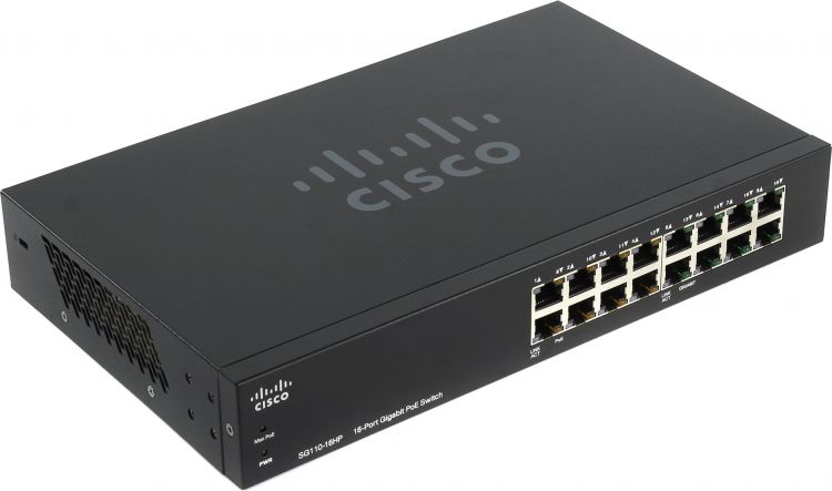 Коммутатор Cisco SG110-16HP
Коммутатор Cisco SG110-16HP