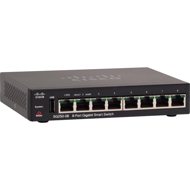 Коммутатор Cisco SG250-08-K9-EU
Коммутатор Cisco SG250-08-K9-EU