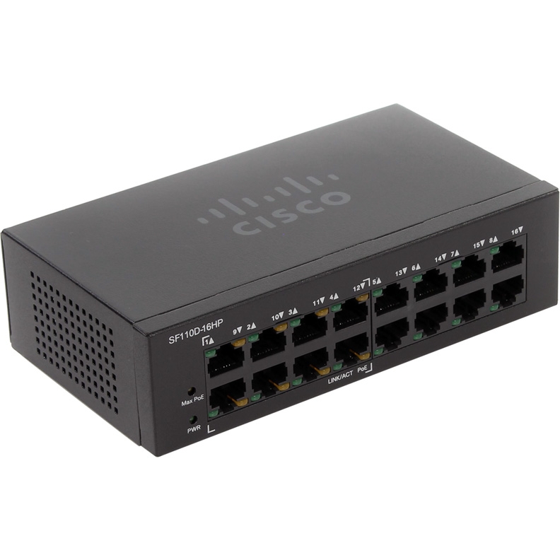 Коммутатор Cisco SF110D-16HP-EU
Коммутатор Cisco SF110D-16HP-EU