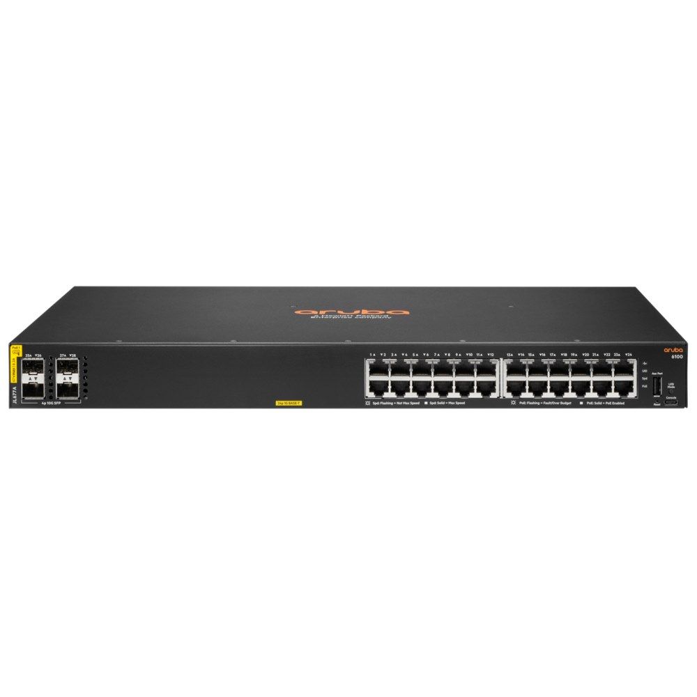 Коммутатор HPE Aruba 6100 JL677A 24G 4SFP+ 24PoE+ 370W
Коммутатор HPE Aruba 6100 JL677A 24G 4SFP+ 24PoE+ 370W