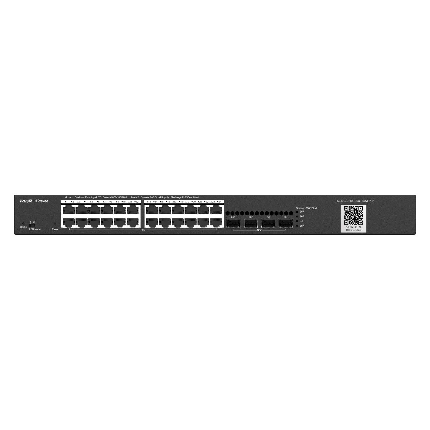 Коммутатор Ruijie Reyee RG-NBS3100-24GT4SFP-P
Коммутатор Ruijie Reyee RG-NBS3100-24GT4SFP-P