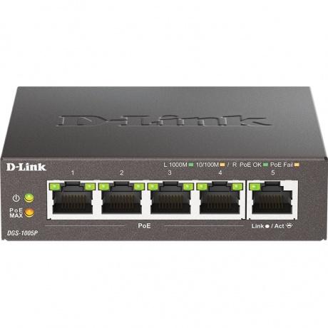 Коммутатор D-Link DGS-1005P/B3A
Коммутатор D-Link DGS-1005P/B3A