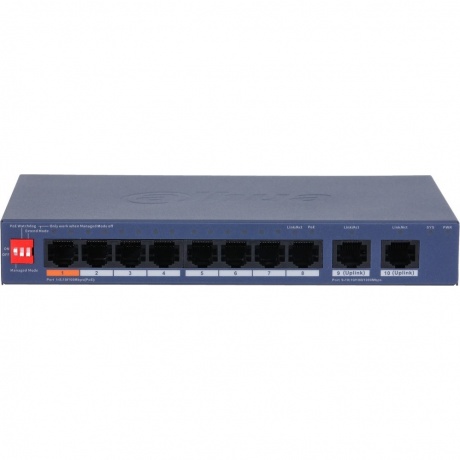 Коммутатор Dahua DH-CS4010-8ET2GT-60 (L2) 8x100Мбит/с 2x1Гбит/с 2xКомбо(1000BASE-T/SFP) 8PoE 60W управляемый
Коммутатор Dahua DH-CS4010-8ET2GT-60 (L2) 8x100Мбит/с 2x1Гбит/с 2xКомбо(1000BASE-T/SFP) 8PoE 60W управляемый