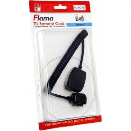 Flama FL-OC-E3 Cинхрокабель для управления TTL-вспышками для Canon
Flama FL-OC-E3 Cинхрокабель для управления TTL-вспышками для Canon