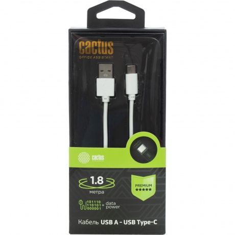 Кабель Cactus CS-USB.A.USB.C-1.8 USB (m)-USB Type-C (m) 1.8м белый блистер
Кабель Cactus CS-USB.A.USB.C-1.8 USB (m)-USB Type-C (m) 1.8м белый блистер