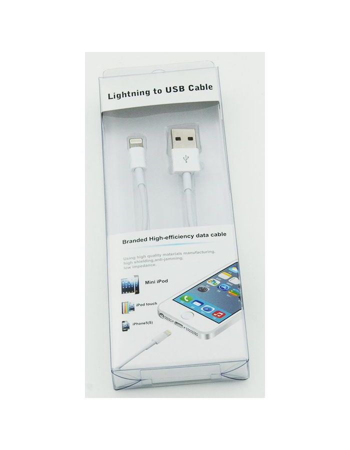 Кабель USB (m)-Lightning (m) 1м белый
Кабель USB (m)-Lightning (m) 1м белый