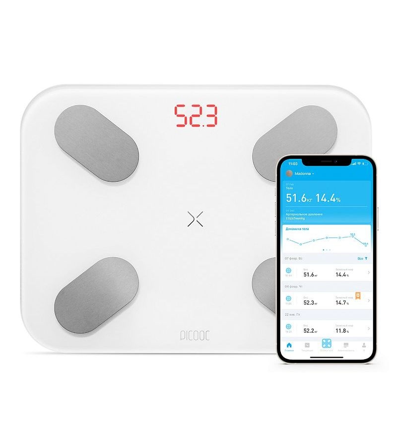 Весы напольные электронные Picooc Mini Pro V2 белый
Весы напольные электронные Picooc Mini Pro V2 белый