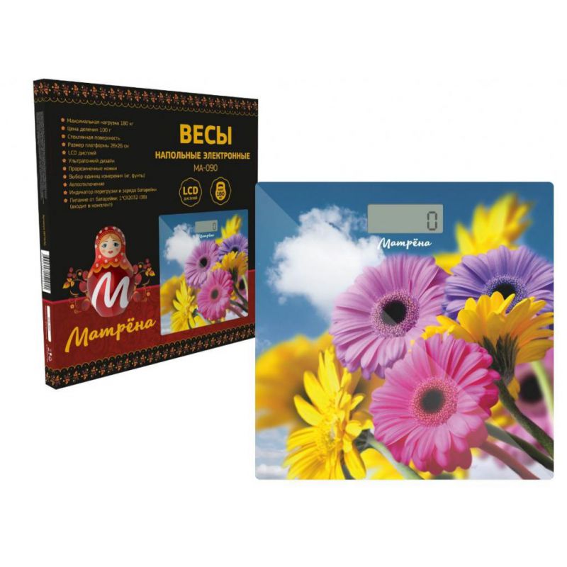 Весы напольные электронные Матрена МА-090 герберы
Весы напольные электронные Матрена МА-090 герберы
