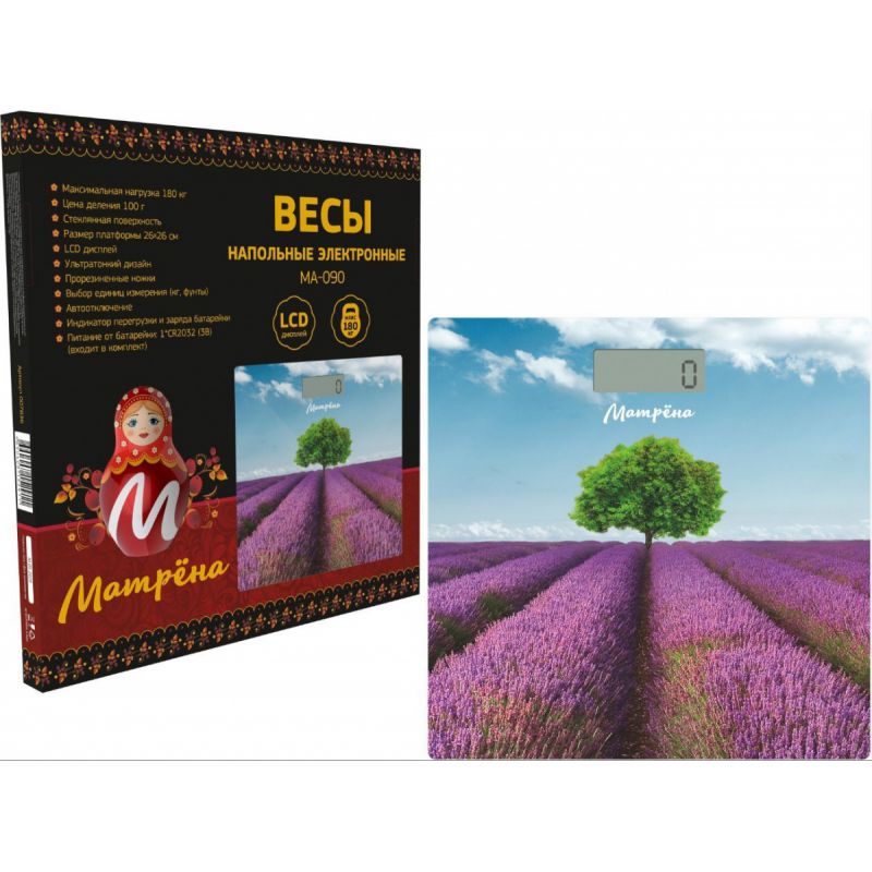 Весы напольные электронные Матрена МА-090 лаванда
Весы напольные электронные Матрена МА-090 лаванда