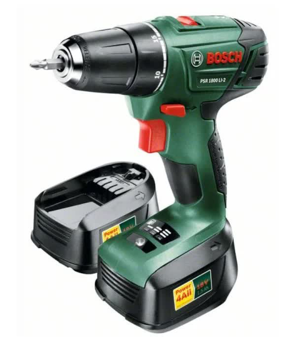 Дрель-шуруповерт аккумуляторная Bosch PSR 1800 LI-2 (06039A310H)
Дрель-шуруповерт аккумуляторная Bosch PSR 1800 LI-2 (06039A310H)