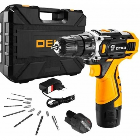 Дрель-шуруповерт аккумуляторная Deko DKCD12FU-Li Set 3 + набор 13 предметов 063-4173
Дрель-шуруповерт аккумуляторная Deko DKCD12FU-Li Set 3 + набор 13 предметов 063-4173