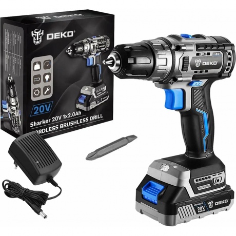 Дрель-шуруповерт аккумуляторная бесщеточная DEKO Sharker 20V, 20В, 1*3.0Ач
Дрель-шуруповерт аккумуляторная бесщеточная DEKO Sharker 20V, 20В, 1*3.0Ач