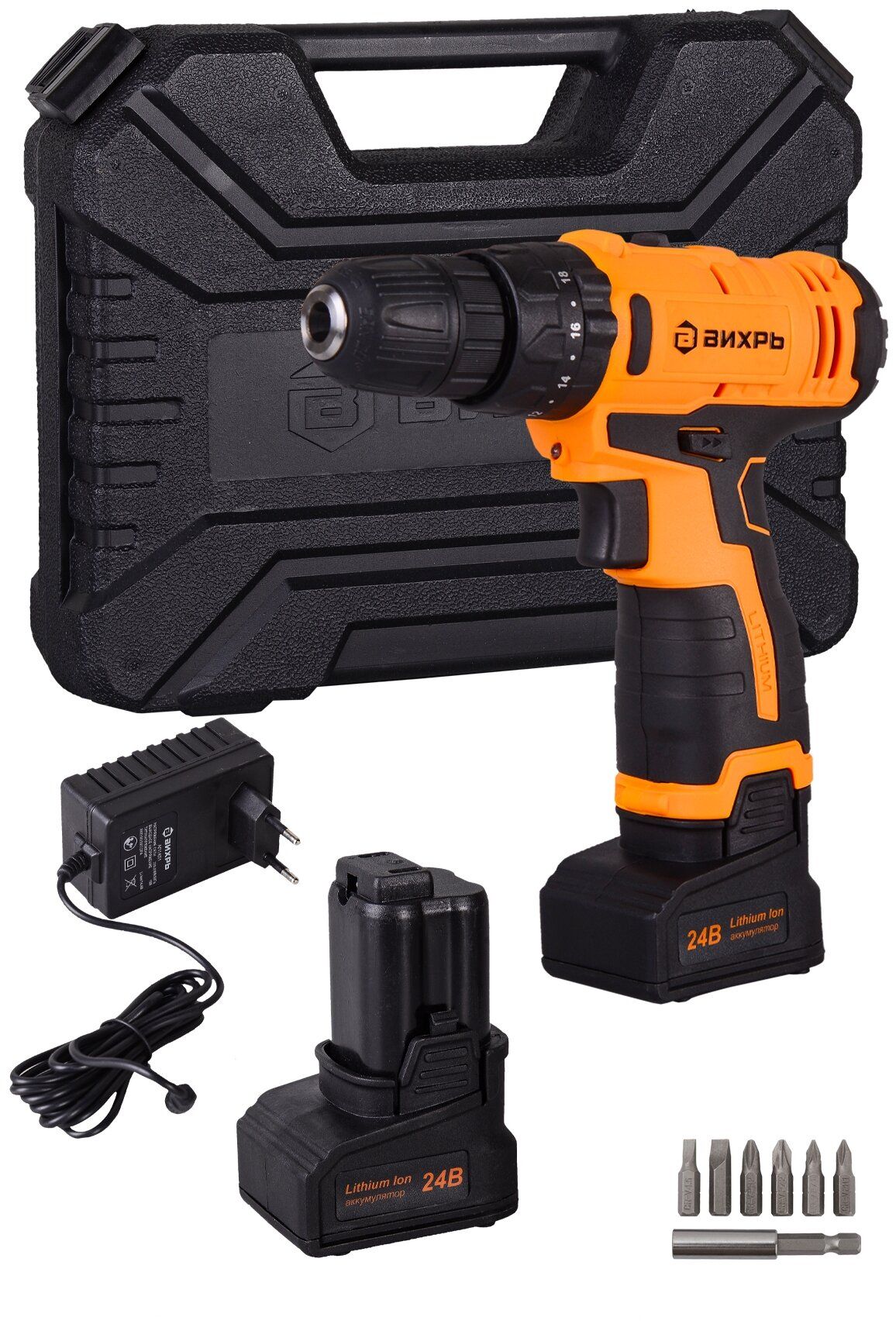 Дрель-шуруповерт аккумуляторная ДА-24Л-2К/Б (2,0 А/ч) (бесщеточный двигатель) Вихрь
Дрель-шуруповерт аккумуляторная ДА-24Л-2К/Б (2,0 А/ч) (бесщеточный двигатель) Вихрь