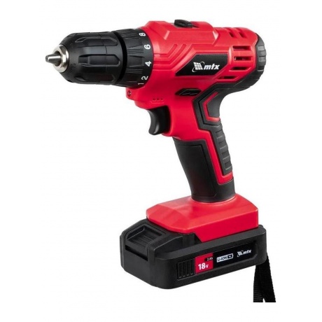Дрель-шуруповерт аккумуляторная MCDL-18-02, Li-Ion, 18 В, 2 акк.// MTX
Дрель-шуруповерт аккумуляторная MCDL-18-02, Li-Ion, 18 В, 2 акк.// MTX