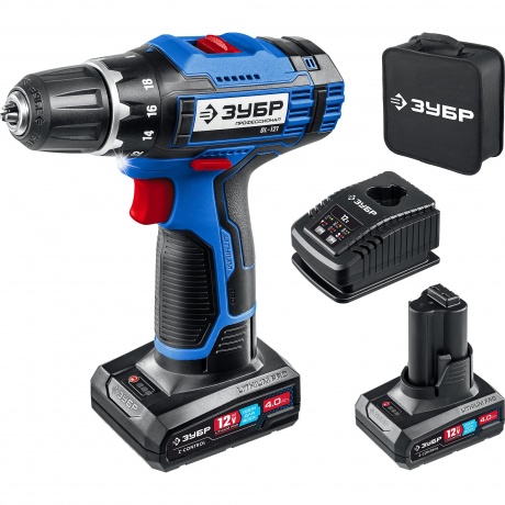 Дрель-шуруповерт ЗУБР 12 В, 40 Н·м, 2 АКБ тип Т7 (4 А·ч), сумка, Профессионал (DL-121-42)
Дрель-шуруповерт ЗУБР 12 В, 40 Н·м, 2 АКБ тип Т7 (4 А·ч), сумка, Профессионал (DL-121-42)
