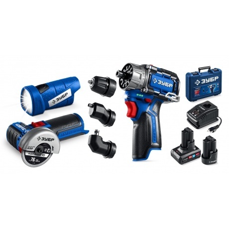 Набор: дрель-шуруповерт + мини УШМ + LED фонарь ЗУБР КОМБИ #5 BRUSHLESS, 12 В, 45 Н·м, 2 АКБ тип Т7 (4 и 2 А·ч), кейс, Профессионал (DB-125-42ABF)
Набор: дрель-шуруповерт + мини УШМ + LED фонарь ЗУБР КОМБИ #5 BRUSHLESS, 12 В, 45 Н·м, 2 АКБ тип Т7 (4 и 2 А·ч), кейс, Профессионал (DB-125-42ABF)