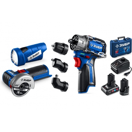 Набор: дрель-шуруповерт + мини УШМ + LED фонарь ЗУБР КОМБИ #5 BRUSHLESS, 12 В, 45 Н·м, 2 АКБ тип Т7 (4 и 2 А·ч), кейс, Профессионал (DB-125-42ABF)
Набор: дрель-шуруповерт + мини УШМ + LED фонарь ЗУБР КОМБИ #5 BRUSHLESS, 12 В, 45 Н·м, 2 АКБ тип Т7 (4 и 2 А·ч), кейс, Профессионал (DB-125-42ABF)