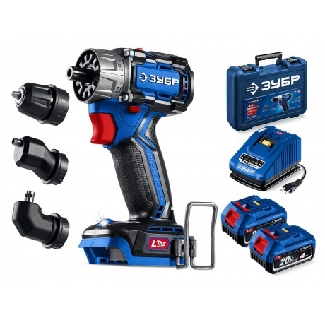 Дрель-шуруповерт ЗУБР КОМПАКТ Комби #3, 20 В, 50 Н·м, 2 АКБ LMS (4 А·ч), бесщеточная модульная, кейс, ПРОФЕССИОНАЛ (DB-50-42-H3)
Дрель-шуруповерт ЗУБР КОМПАКТ Комби #3, 20 В, 50 Н·м, 2 АКБ LMS (4 А·ч), бесщеточная модульная, кейс, ПРОФЕССИОНАЛ (DB-50-42-H3)