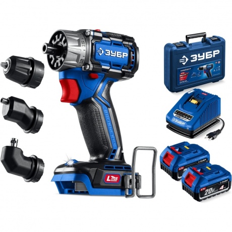 Дрель-шуруповерт ЗУБР КОМПАКТ Комби #3, 20 В, 50 Н·м, 2 АКБ LMS (4 А·ч), бесщеточная модульная, кейс, ПРОФЕССИОНАЛ (DB-50-42-H3)
Дрель-шуруповерт ЗУБР КОМПАКТ Комби #3, 20 В, 50 Н·м, 2 АКБ LMS (4 А·ч), бесщеточная модульная, кейс, ПРОФЕССИОНАЛ (DB-50-42-H3)