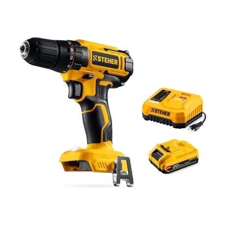 Дрель-шуруповерт STEHER 20 В, 40 Н·м, 1 АКБ LMS (2 А·ч), (CD-40-21)
Дрель-шуруповерт STEHER 20 В, 40 Н·м, 1 АКБ LMS (2 А·ч), (CD-40-21)