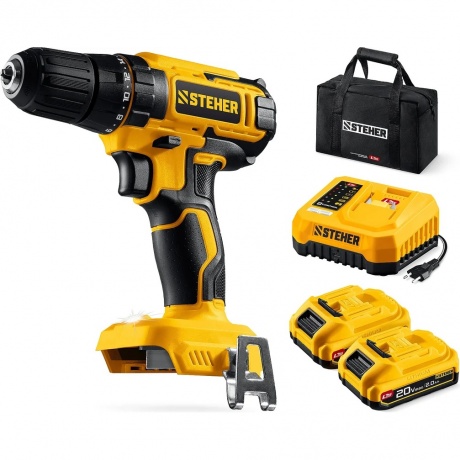 Дрель-шуруповерт STEHER 20 В, 40 Н·м, 2 АКБ LMS (2 А·ч), сумка (CD-40-22)
Дрель-шуруповерт STEHER 20 В, 40 Н·м, 2 АКБ LMS (2 А·ч), сумка (CD-40-22)