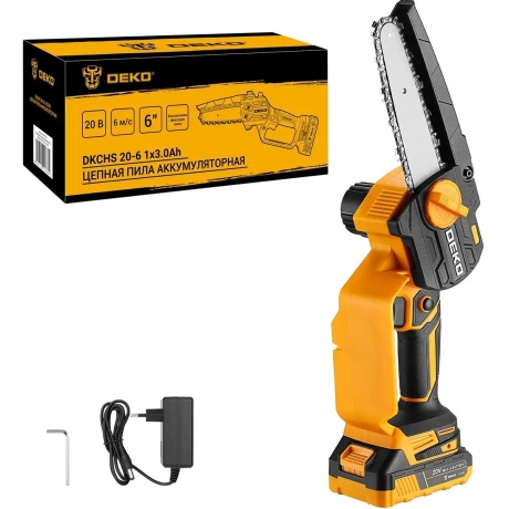 Пила цепная Deko DKCHS 20-6 аккум. дл.шины:6" (15.2cm) 1аккум. 3Ач ЗУ (063-4307-1)
Пила цепная Deko DKCHS 20-6 аккум. дл.шины:6" (15.2cm) 1аккум. 3Ач ЗУ (063-4307-1)