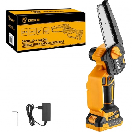 Пила цепная Deko DKCHS 20-6 аккум. дл.шины:6" (15.2cm) 1аккум. 3Ач ЗУ (063-4307-1)
Пила цепная Deko DKCHS 20-6 аккум. дл.шины:6" (15.2cm) 1аккум. 3Ач ЗУ (063-4307-1)