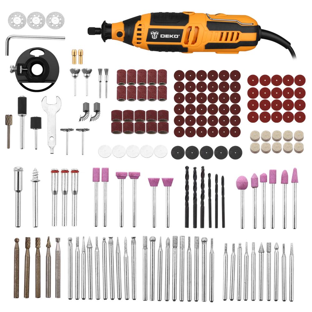 Гравер электрический Deko DKRT200E + набор 175 предметов (063-1416)
Гравер электрический Deko DKRT200E + набор 175 предметов (063-1416)