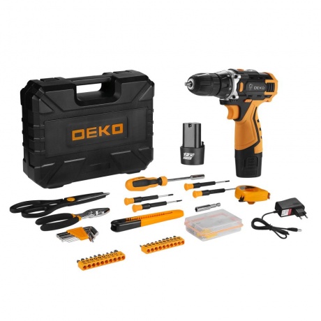 Аккумуляторная дрель-шуруповерт DEKO Banger 12v Li-Ion + набор инструмента 93 предмета, 2х2.0 Ач, з/у
Аккумуляторная дрель-шуруповерт DEKO Banger 12v Li-Ion + набор инструмента 93 предмета, 2х2.0 Ач, з/у