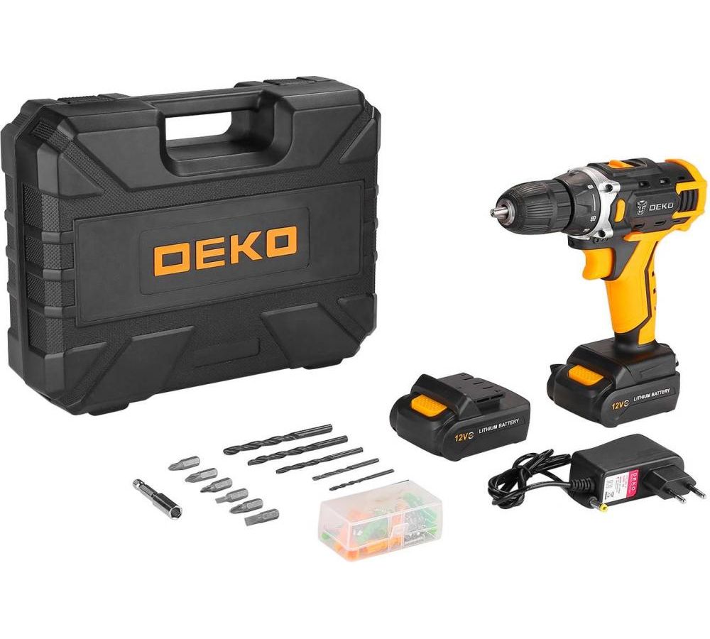 Аккумуляторная дрель-шуруповерт DEKO DKCD12FU-Li Advanced в кейсе + набор 63 инструмента для дома, 12В, 2х2.0Ач
Аккумуляторная дрель-шуруповерт DEKO DKCD12FU-Li Advanced в кейсе + набор 63 инструмента для дома, 12В, 2х2.0Ач