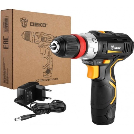 Аккумуляторная дрель-шуруповерт DEKO GCD12DU3 Li-Ion со съемным патроном, 32 Нм, 1х1.5 Ач, з/у
Аккумуляторная дрель-шуруповерт DEKO GCD12DU3 Li-Ion со съемным патроном, 32 Нм, 1х1.5 Ач, з/у
