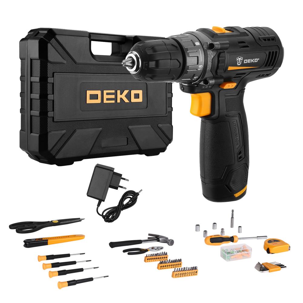 Аккумуляторная дрель-шуруповерт DEKO GCD12DU3 в кейсе + набор 104 инструмента для дома, 12В, 1х1.5Ач
Аккумуляторная дрель-шуруповерт DEKO GCD12DU3 в кейсе + набор 104 инструмента для дома, 12В, 1х1.5Ач