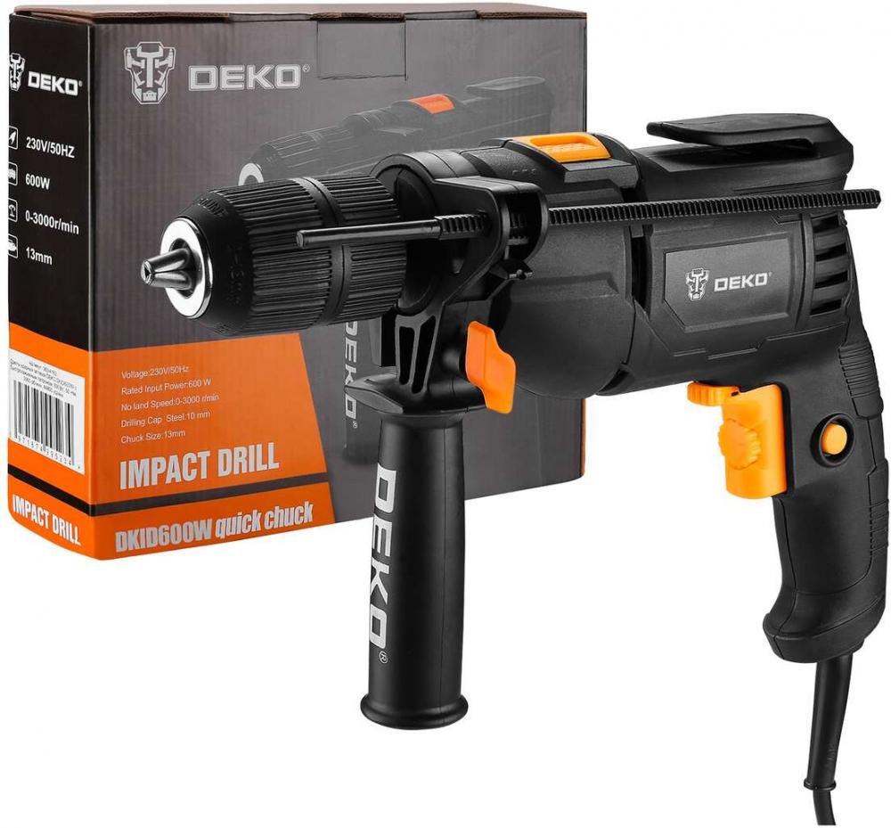 Дрель ударная сетевая DEKO DKID600W с быстрозажимным патроном, 600 Вт, 50 Нм, 3000 об/мин, 44800 уд/мин
Дрель ударная сетевая DEKO DKID600W с быстрозажимным патроном, 600 Вт, 50 Нм, 3000 об/мин, 44800 уд/мин