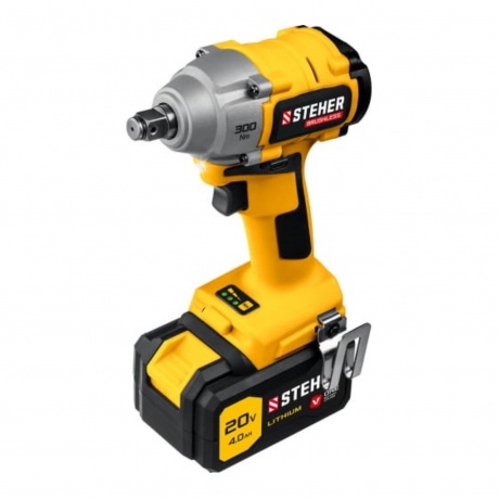 Бесщеточный гайковерт, кейс (CWB-300-1) STEHER V1, 20 В, 300 Н·м, 1 АКБ (4 А·ч)
Бесщеточный гайковерт, кейс (CWB-300-1) STEHER V1, 20 В, 300 Н·м, 1 АКБ (4 А·ч)