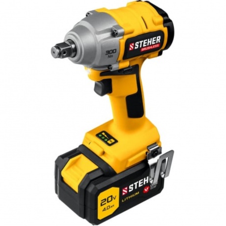 Бесщеточный гайковерт, кейс (CWB-300-1) STEHER V1, 20 В, 300 Н·м, 1 АКБ (4 А·ч)
Бесщеточный гайковерт, кейс (CWB-300-1) STEHER V1, 20 В, 300 Н·м, 1 АКБ (4 А·ч)