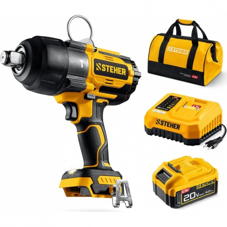 Гайковерт бесщеточный ударный STEHER 20 В, 1000 Н·м, 1 АКБ LMS (4 А·ч), сумка (CWB-1000-41)
Гайковерт бесщеточный ударный STEHER 20 В, 1000 Н·м, 1 АКБ LMS (4 А·ч), сумка (CWB-1000-41)