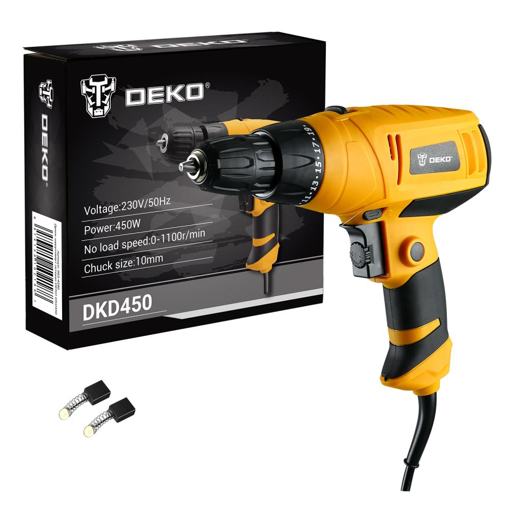 Дрель-шуруповерт сетевая DEKO DKD450
Дрель-шуруповерт сетевая DEKO DKD450
